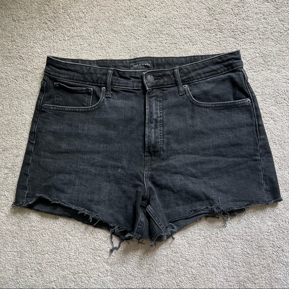 Free Assembly black denim jean shorts size 12